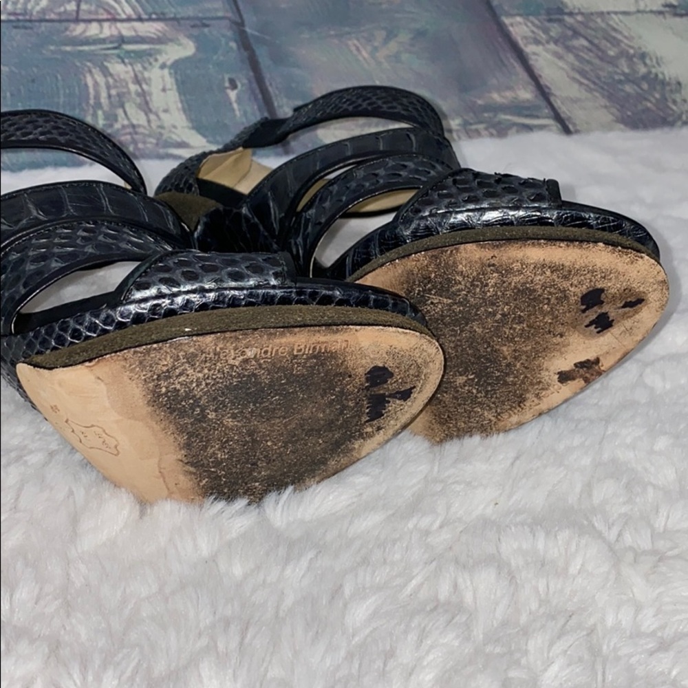 Alexandre Birman python leather open toe pumps 6 - Picture 9 of 9